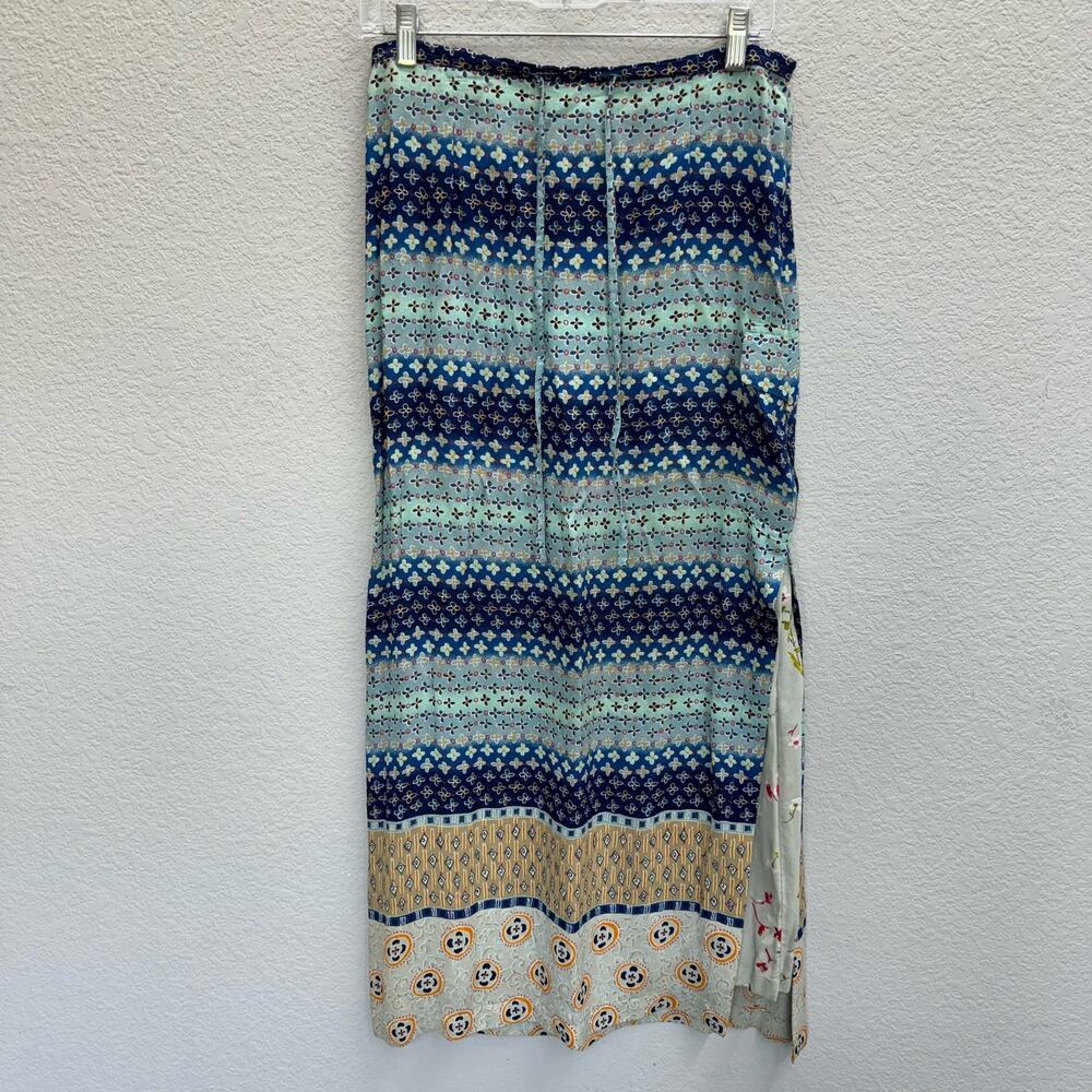 Oilily Homeswear Skirt Women's Size M Blue Floral Geometric Midi Boho